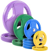 French Fitness Colored Rubber Grip Olympic Plate Set 170 lbs Image