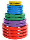 French Fitness Colored Rubber Grip Olympic Plate Set 350 lbs Image