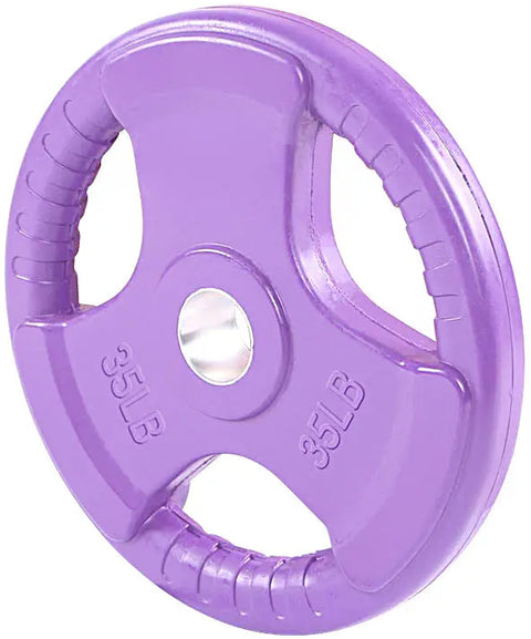 French Fitness Colored Rubber Grip Olympic Plate 35 lbs (New)