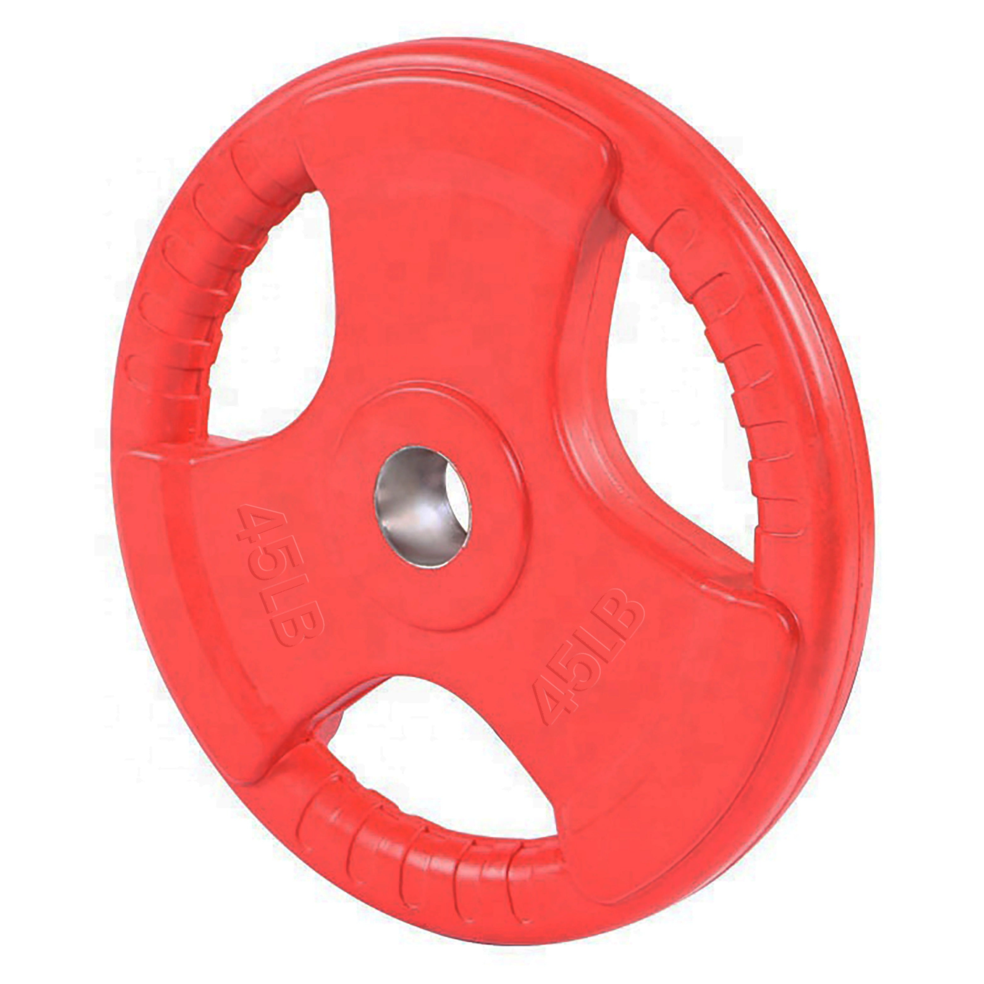 French Fitness Colored Rubber Grip Olympic Plate Set 350 lbs (New)