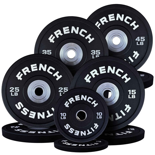 French Fitness Competition Urethane Bumper Plate 260 lb Black Image