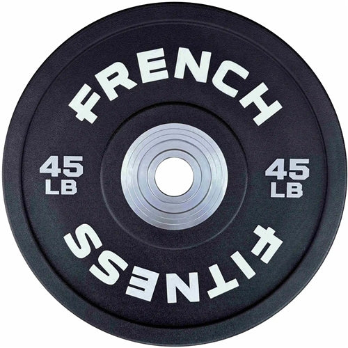 French Fitness Competition Urethane Bumper Plate Set 350 lb Black (New)