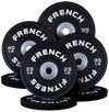 French Fitness Competition Urethane Bumper Plate Set 320 lb Black (New)
