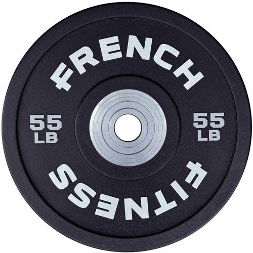 French Fitness Competition Urethane Bumper Plate 55 lb Black Image