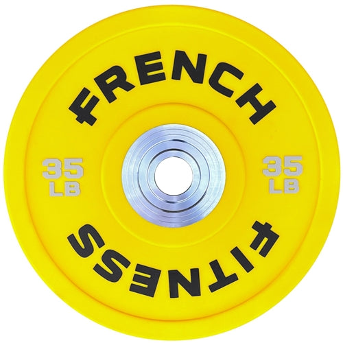 French Fitness Competition Urethane Bumper Plate 35 lb Colored (Yellow) Image