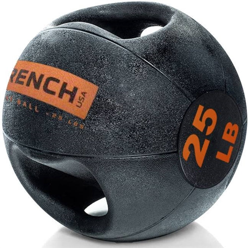 French Fitness Dual Grip Medicine Ball w/Handles 20 lb (New)