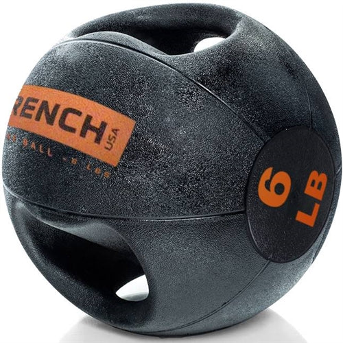 French Fitness Dual Grip Medicine Ball w/Handles 6 lb (New)