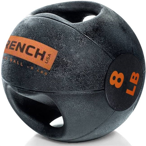 French Fitness Dual Grip Medicine Ball w/Handles 8 lb (New)