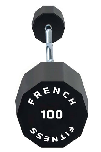 French Fitness EZ Curl Urethane Barbell 100 lbs - Single (New)