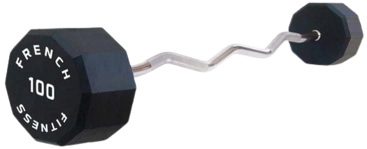 French Fitness EZ Curl Urethane Barbell 100 lbs - Single (New)