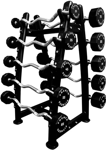 French Fitness EZ Curl Urethane Barbell Bar Set, 25-115 lbs Image