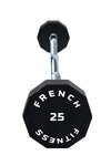 French Fitness EZ Curl Urethane Barbell 25 lbs - Single (New)