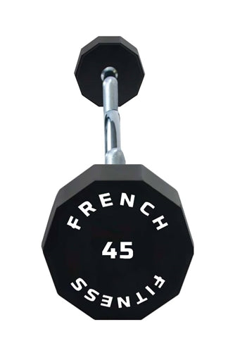 French Fitness EZ Curl Urethane Barbell 45 lbs - Single (New)