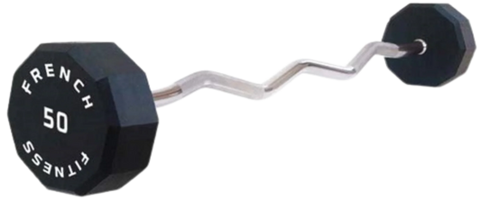 French Fitness EZ Curl Urethane Barbell 50 lbs - Single (New)