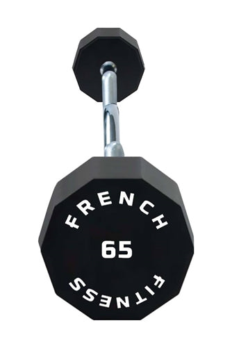 French Fitness EZ Curl Urethane Barbell 65 lbs - Single (New)