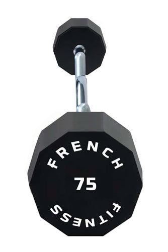 French Fitness EZ Curl Urethane Barbell 75 lbs - Single (New)