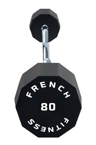 French Fitness EZ Curl Urethane Barbell 80 lbs - Single (New)