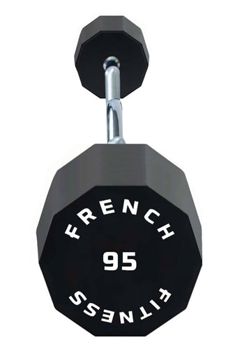 French Fitness EZ Curl Urethane Barbell 95 lbs - Single (New)