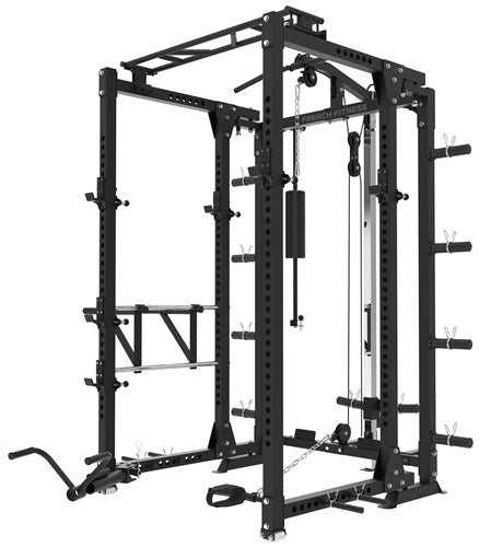 French Fitness Folding Cable Power Rack / Cage - Black (New)