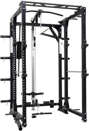 French Fitness Folding Cable Power Rack / Cage - Black (New)