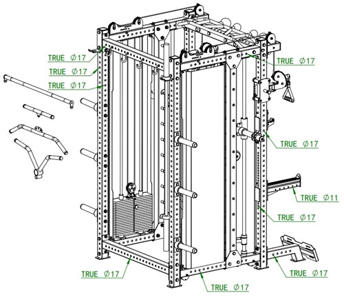 French Fitness FSR100 Commercial Functional Smith Rack System (New)