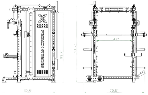 French Fitness FSR100 Commercial Functional Smith Rack System (New)