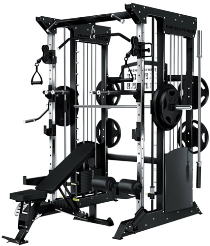 French Fitness FSR70 Dual Cable Smith & Half Rack System Image