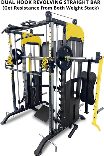 French Fitness FSR90 Functional Trainer Smith & Squat Rack Machine (New)