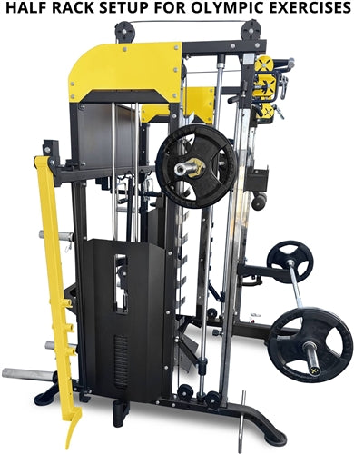 French Fitness FSR90 Functional Trainer Smith & Squat Rack Machine (New)