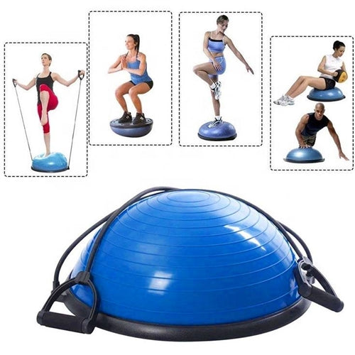 French Fitness Half Ball Balance Trainer w/Resistance Bands (New)