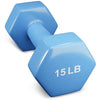 French Fitness Colorful Hex Vinyl Dumbbell Set of 1 to 15 lbs (New)