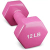 French Fitness Colorful Hex Vinyl Dumbbell 12 lbs - Single Image