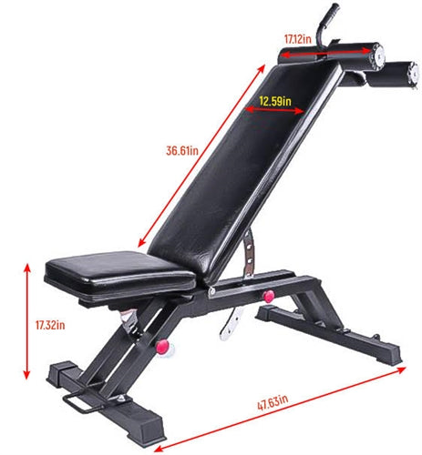 French Fitness Multi Adjustable Bench w/Ab Rollers (New)