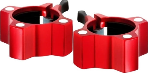 French Fitness Magnetic Aluminum Jaw Lock Collars - Red (Pair) (New)