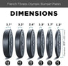 French Fitness Olympic Bumper Plate Set 240 lbs - Crumb Rubber (New)