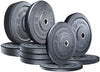 French Fitness  Olympic Bumper Plates Set w/7 ft Olympic Bar 285 lbs - Crumb Rubber (New)