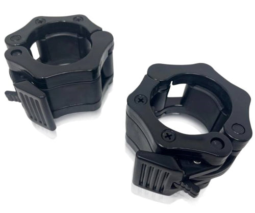 French Fitness Black ABS Olympic Jaw Lock Collars / Clamps (Pair) (New)