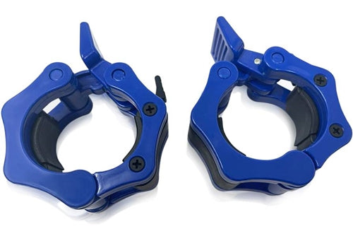 French Fitness Blue ABS Olympic Jaw Lock Collars / Clamps (Pair) (New)