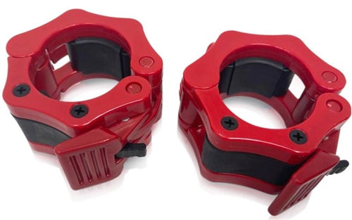 French Fitness Red ABS Olympic Jaw Lock Collars / Clamps (Pair) (New)