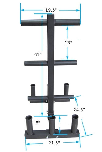 French Fitness OWTBH5 Olympic Weight Tree Rack & Bar Holder (New)