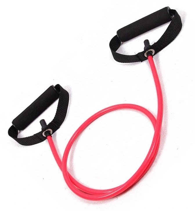 French Fitness Resistance Band w/Handles - Red (8-15 lbs) Light (New)