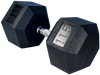 French Fitness Rubber Coated Hex Dumbbell 115 lbs - Single (New)