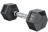 French Fitness Rubber Coated Hex Dumbbell 12.5 lbs - Single Image