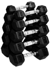 French Fitness Rubber Coated Hex Dumbbell Set 2.5-22.5 lbs - 5 Pair (New)
