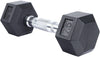 French Fitness Rubber Coated Hex Dumbbell Set 2.5-22.5 lbs - 5 Pair (New)