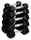 French Fitness Rubber Coated Hex Dumbbell Set 2.5-25 lbs - 10 Pair  (New)