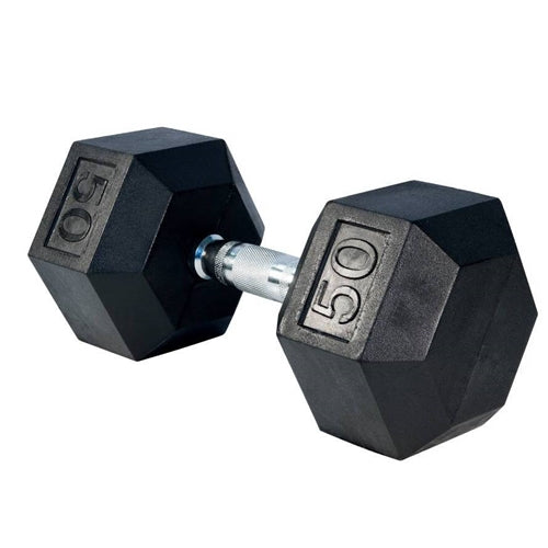 French Fitness Rubber Coated Hex Dumbbell Set 5-100 lbs (New)