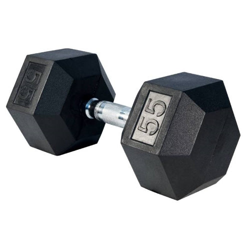 French Fitness Rubber Coated Hex Dumbbell Set 5-100 lbs (New)