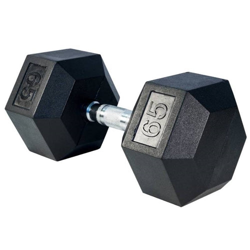 French Fitness Rubber Coated Hex Dumbbell Set 5-100 lbs (New)