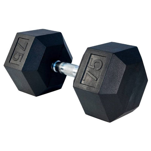 French Fitness Rubber Coated Hex Dumbbell Set 5-100 lbs (New)